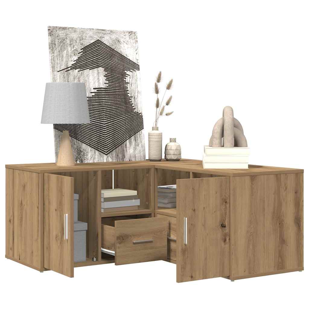 Armoire d'angle chêne artisanal 160x40x45 cm bois d'ingénierie - XIOS