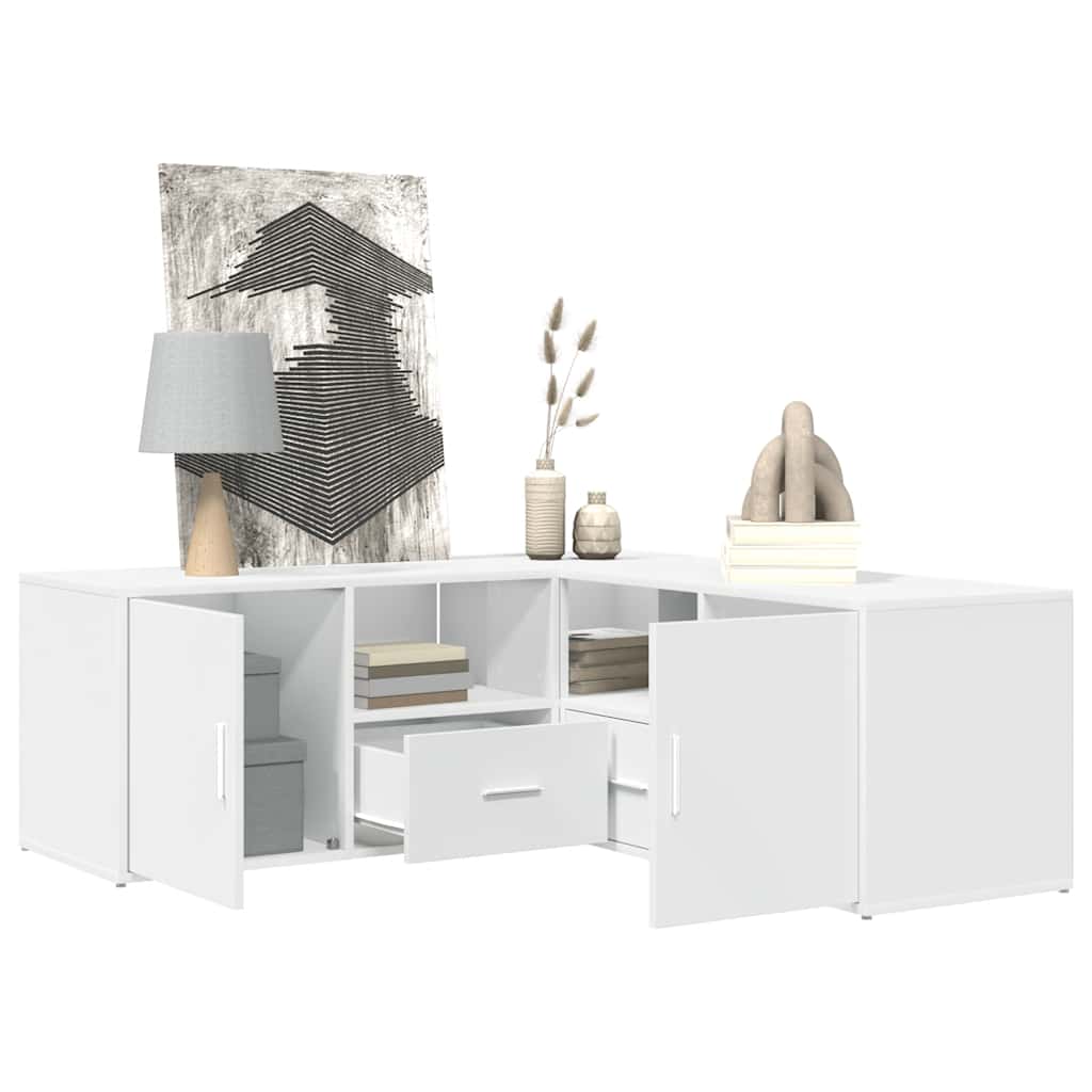 Armoire d'angle blanc 200x40x45 cm bois d’ingénierie - XIOS