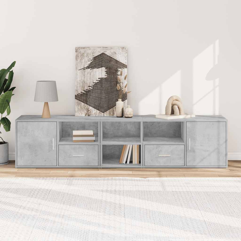 Armoire d'angle gris béton 200x40x45 cm bois d’ingénierie - XIOS