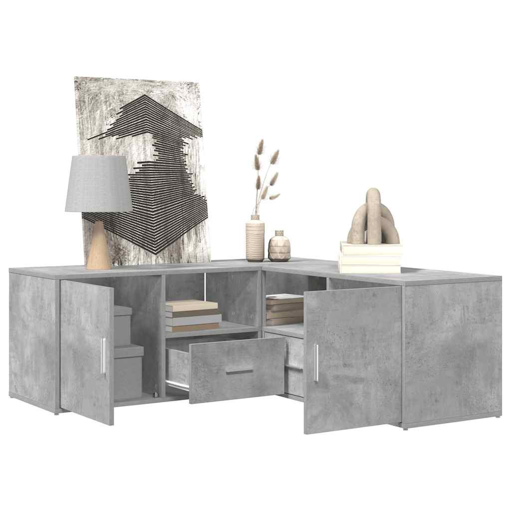 Armoire d'angle gris béton 200x40x45 cm bois d’ingénierie - XIOS