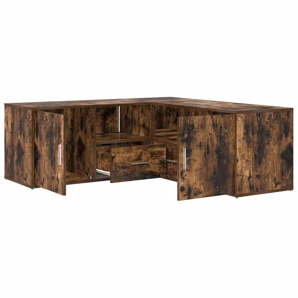 Armoire d'angle chêne fumé 200x40x45 cm bois d'ingénierie - XIOS