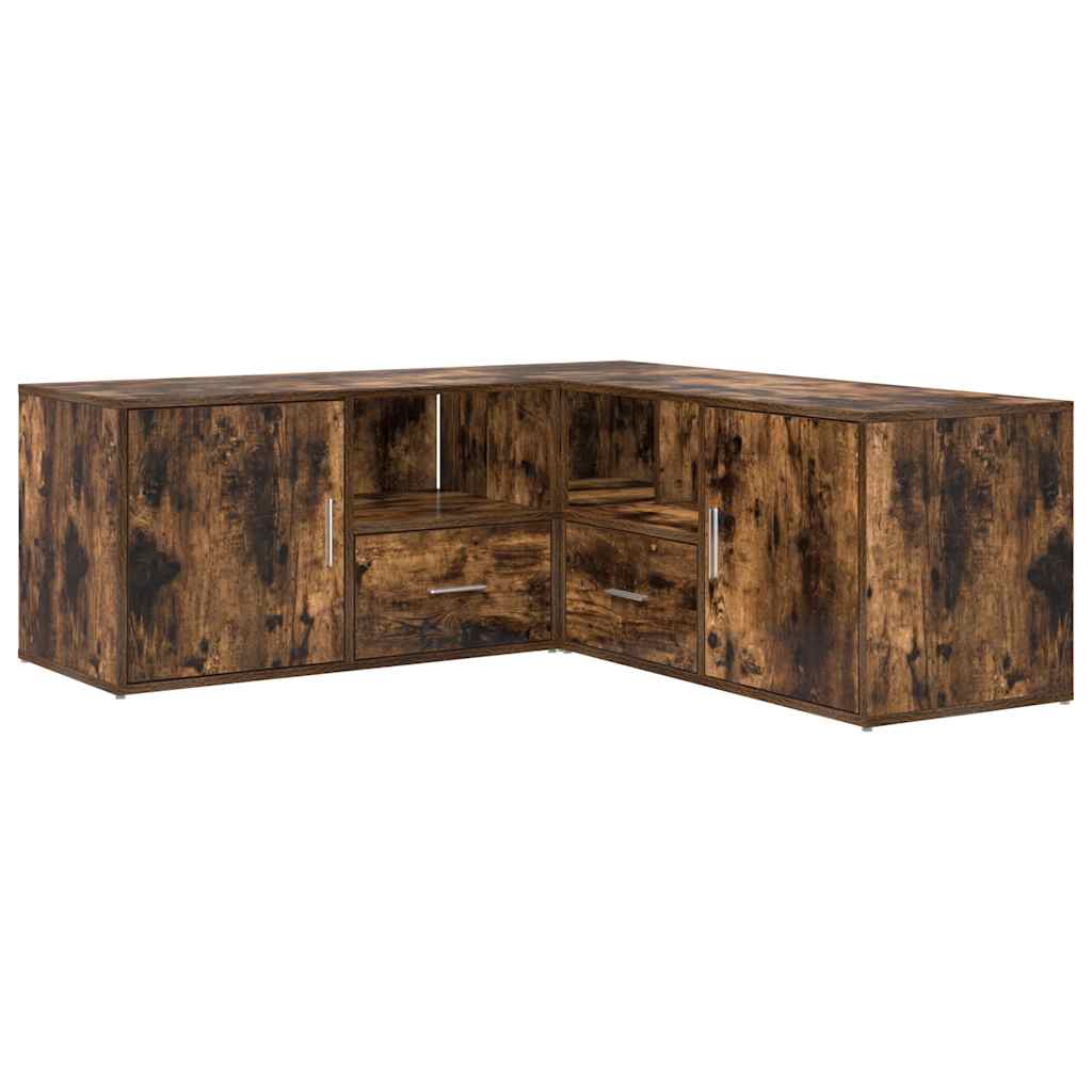 Armoire d'angle chêne fumé 200x40x45 cm bois d'ingénierie - XIOS