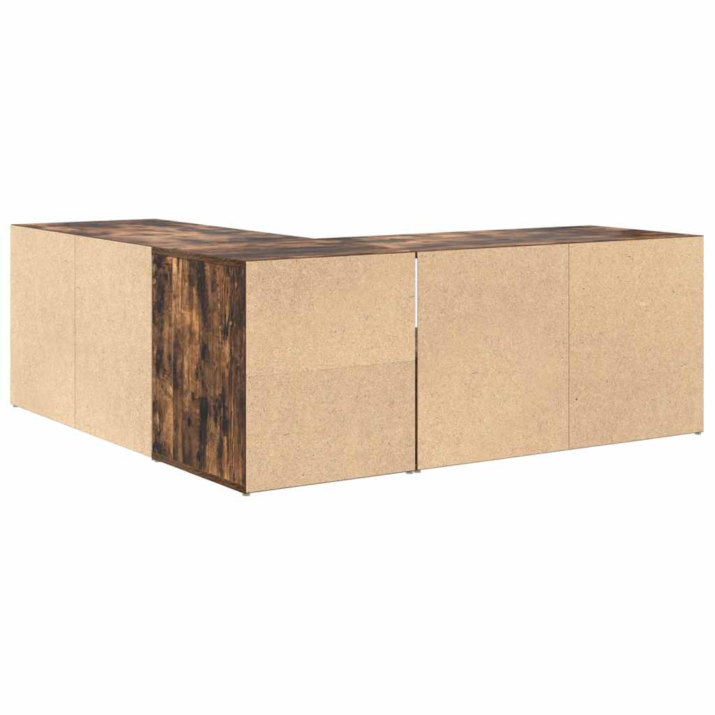 Armoire d'angle chêne fumé 200x40x45 cm bois d'ingénierie - XIOS