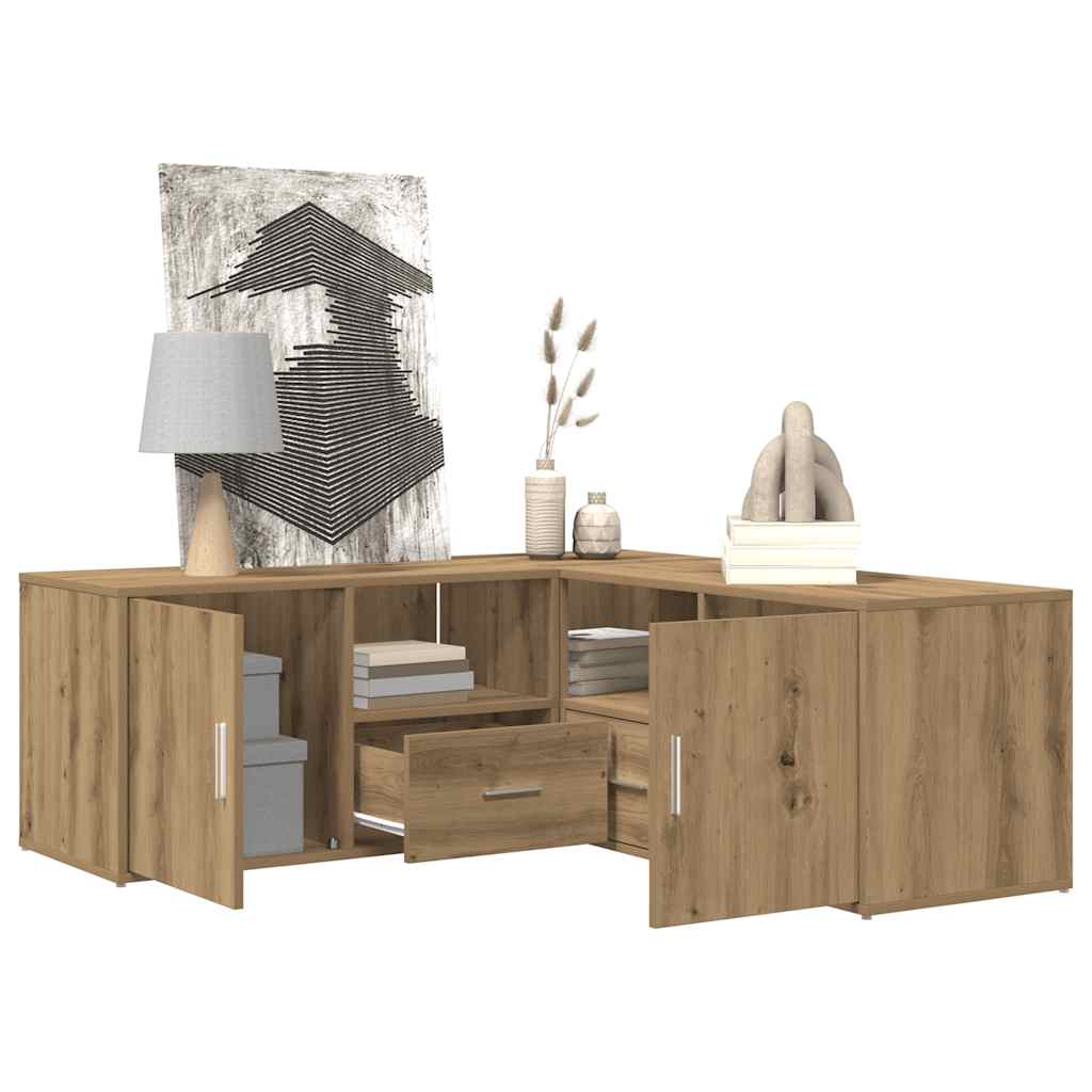 Armoire d'angle chêne artisanal 200x40x45 cm bois d'ingénierie - XIOS