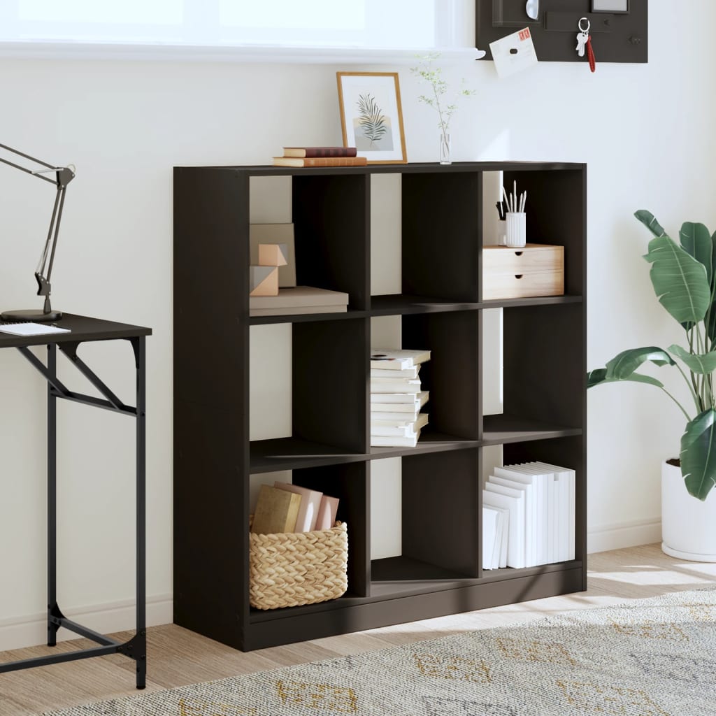 Bibliothèque noir 102x32x108 cm bois d'ingénierie - XIOS
