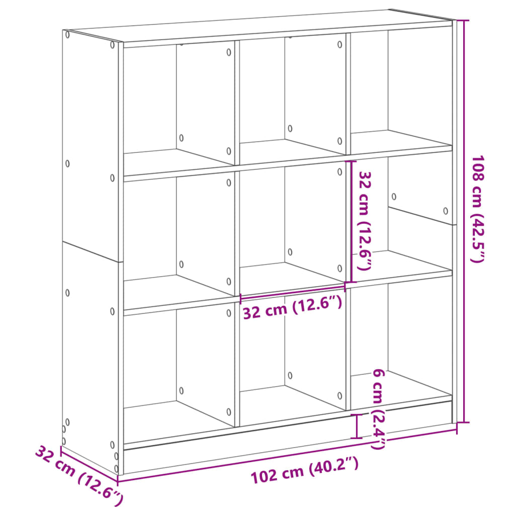 Bibliothèque noir 102x32x108 cm bois d'ingénierie - XIOS