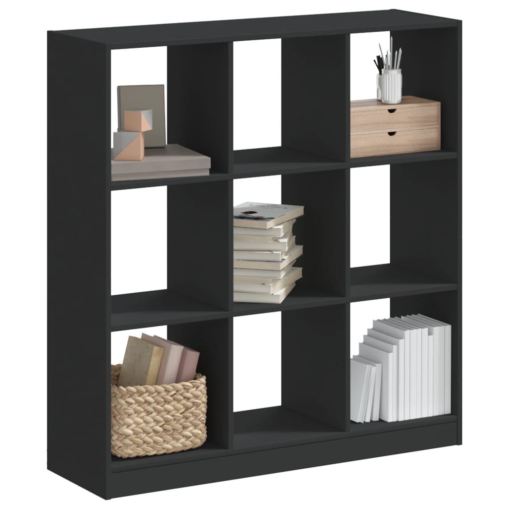 Bibliothèque noir 102x32x108 cm bois d'ingénierie - XIOS