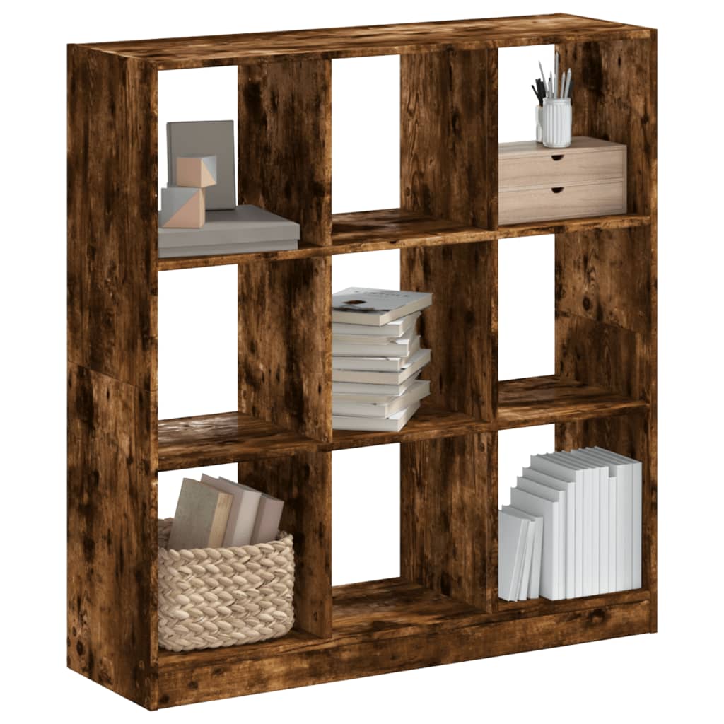 Bibliothèque chêne fumé 102x32x108 cm bois d'ingénierie - XIOS