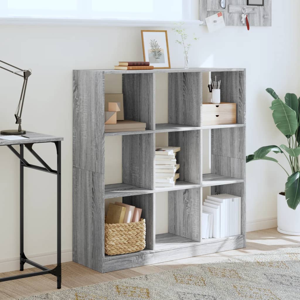 Bibliothèque sonoma gris 102x32x108 cm bois d'ingénierie - XIOS