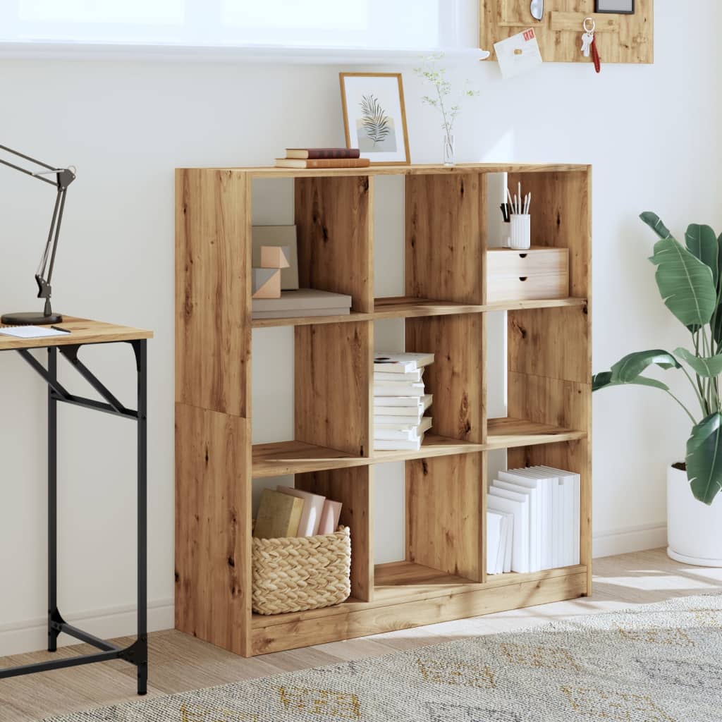Bibliothèque chêne artisanal 102x32x108 cm bois d'ingénierie - XIOS