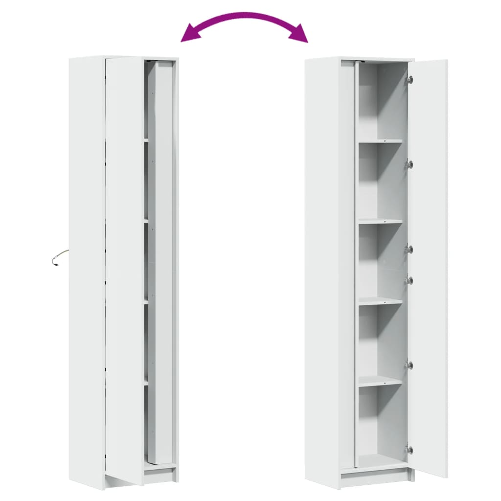 Buffet haut avec LED blanc 41,5x32,5x200 cm bois d’ingénierie - XIOS