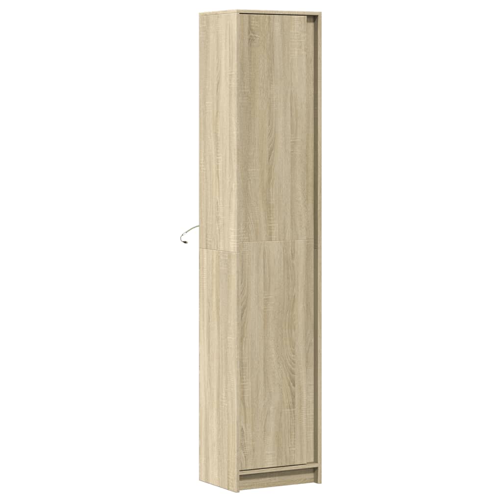 Buffet haut LED chêne sonoma 41,5x32,5x200 cm bois d’ingénierie - XIOS