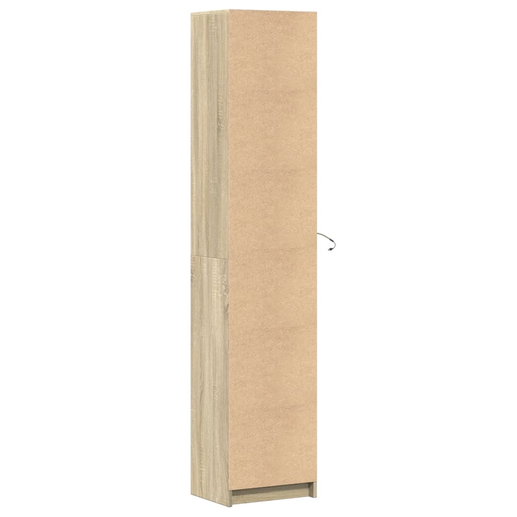 Buffet haut LED chêne sonoma 41,5x32,5x200 cm bois d’ingénierie - XIOS