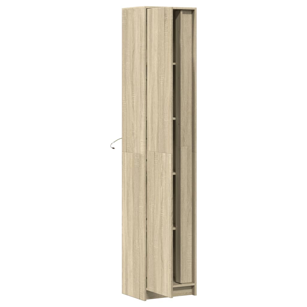Buffet haut LED chêne sonoma 41,5x32,5x200 cm bois d’ingénierie - XIOS