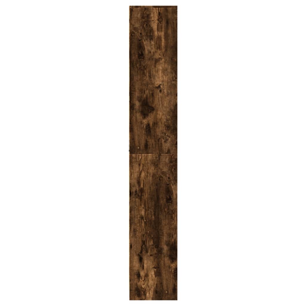 Buffet haut LED chêne fumé 41,5x32,5x200 cm bois d’ingénierie - XIOS
