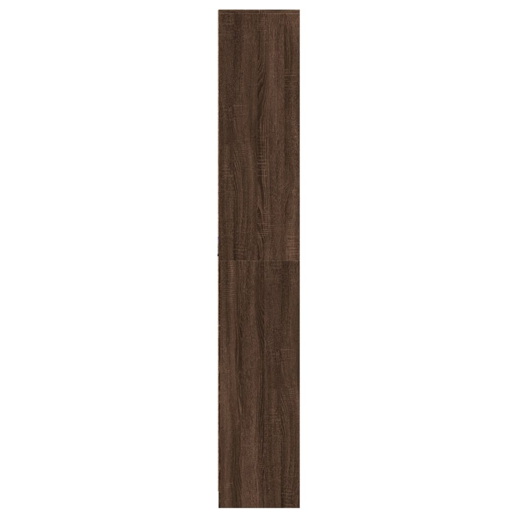 Buffet haut LED chêne brun 41,5x32,5x200 cm bois d’ingénierie - XIOS