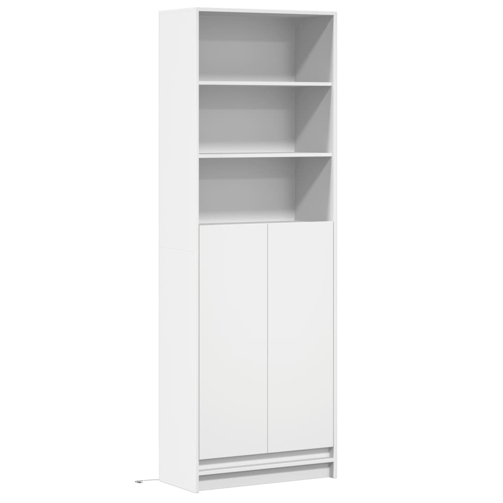 Buffet haut avec LED blanc 69x32,5x200 cm bois d’ingénierie - XIOS