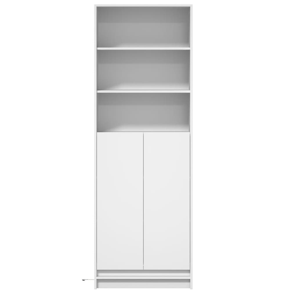 Buffet haut avec LED blanc 69x32,5x200 cm bois d’ingénierie - XIOS