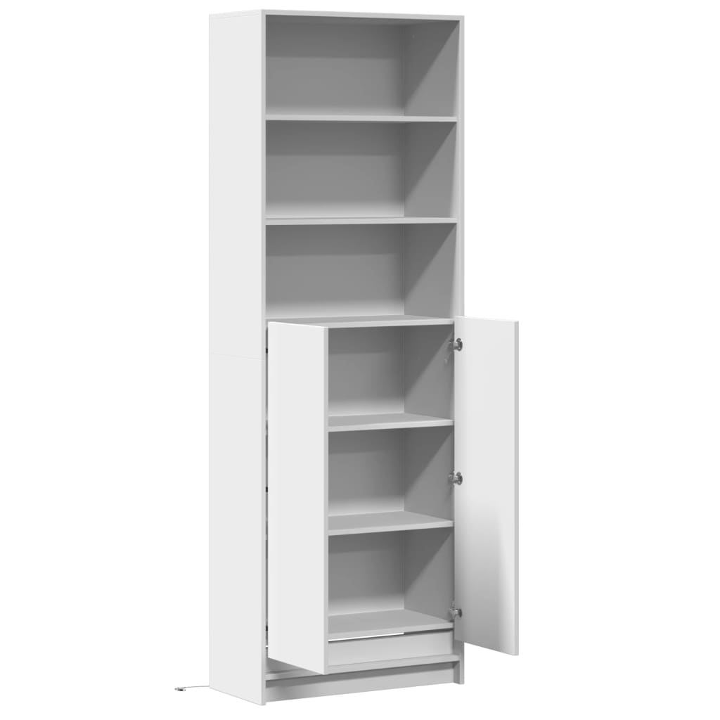 Buffet haut avec LED blanc 69x32,5x200 cm bois d’ingénierie - XIOS