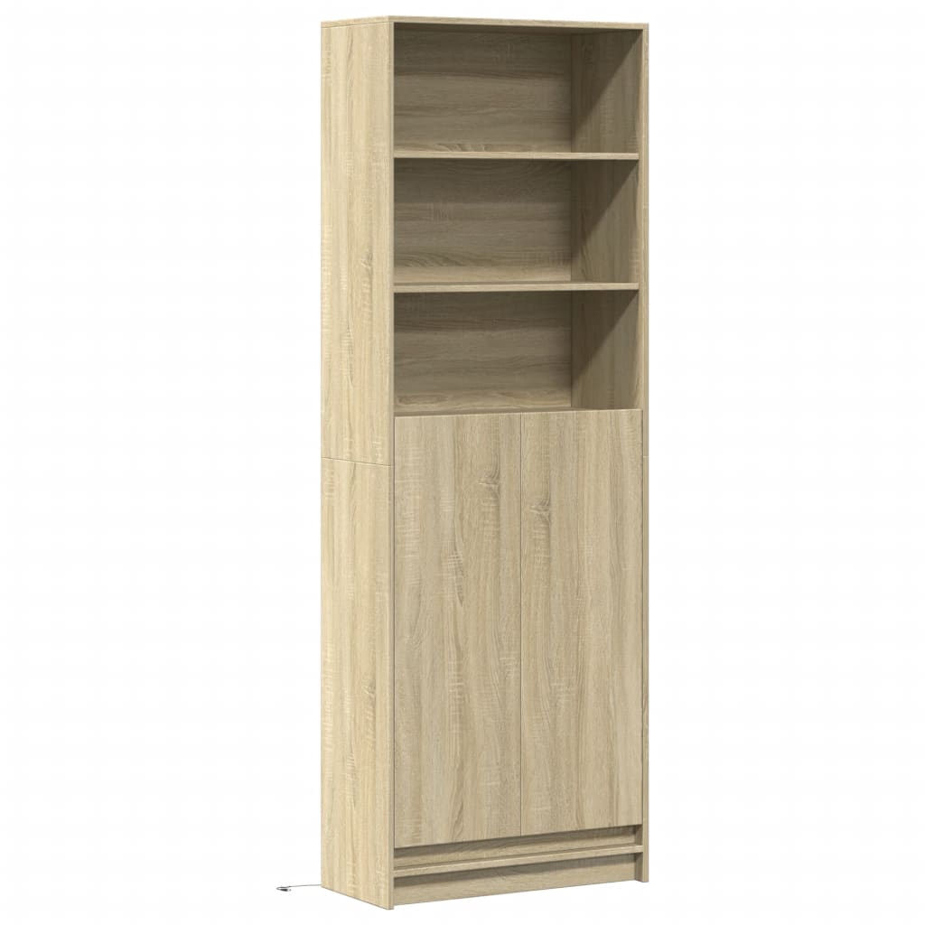 Buffet haut LED chêne sonoma 69x32,5x200 cm bois d’ingénierie - XIOS
