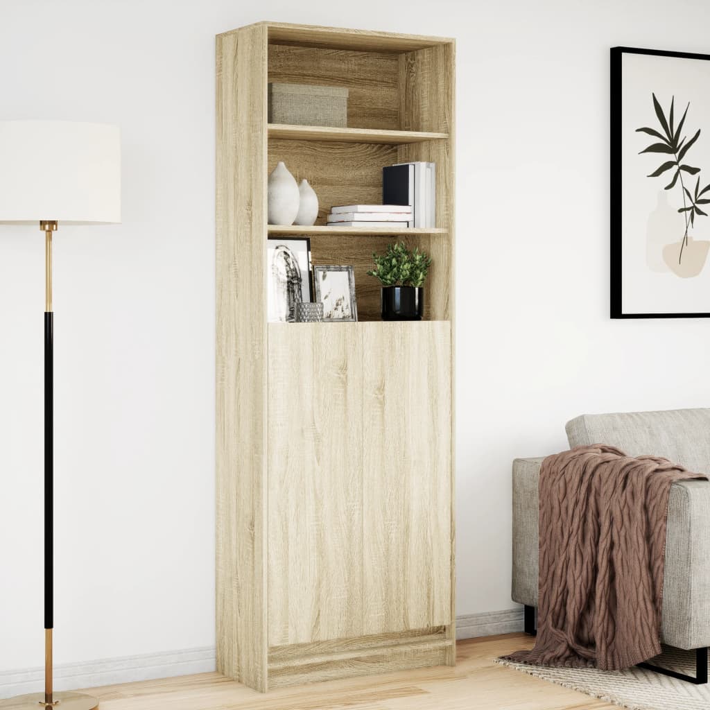 Buffet haut LED chêne sonoma 69x32,5x200 cm bois d’ingénierie - XIOS