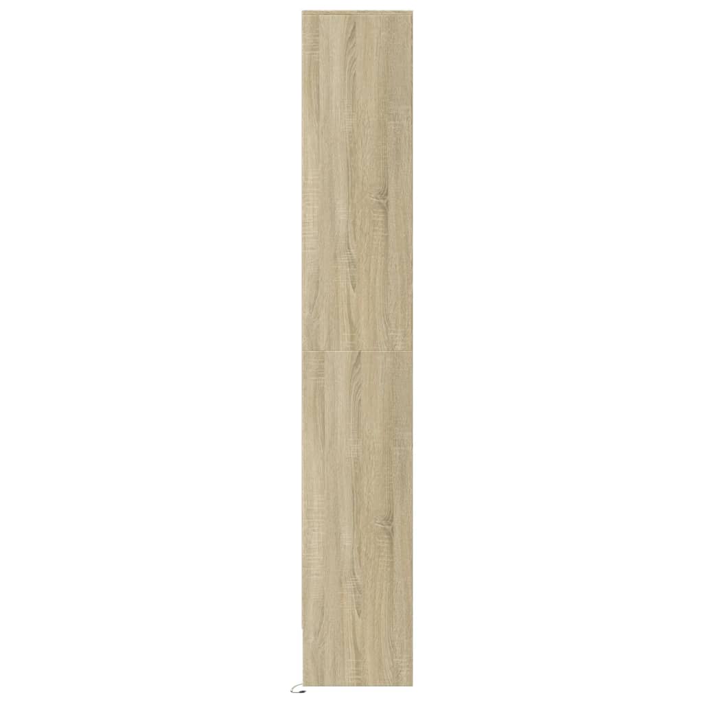 Buffet haut LED chêne sonoma 69x32,5x200 cm bois d’ingénierie - XIOS