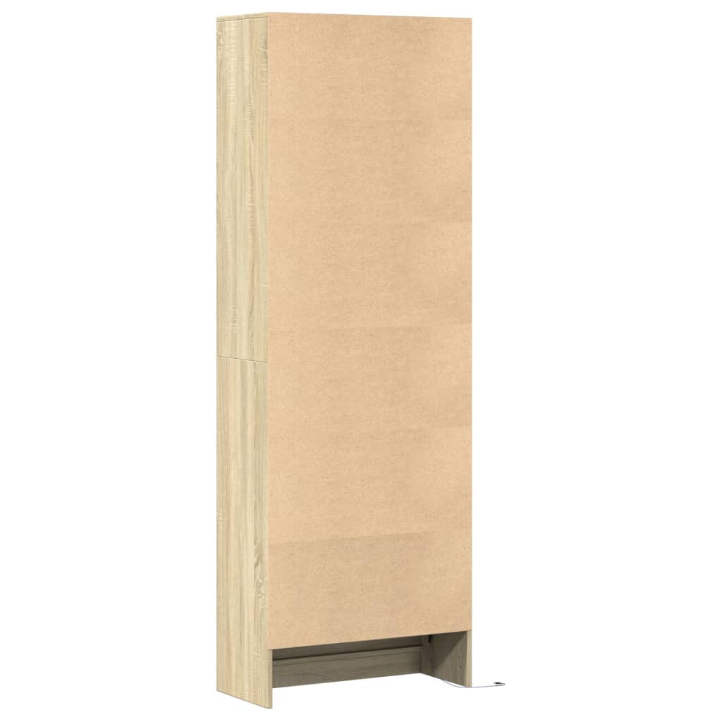 Buffet haut LED chêne sonoma 69x32,5x200 cm bois d’ingénierie - XIOS