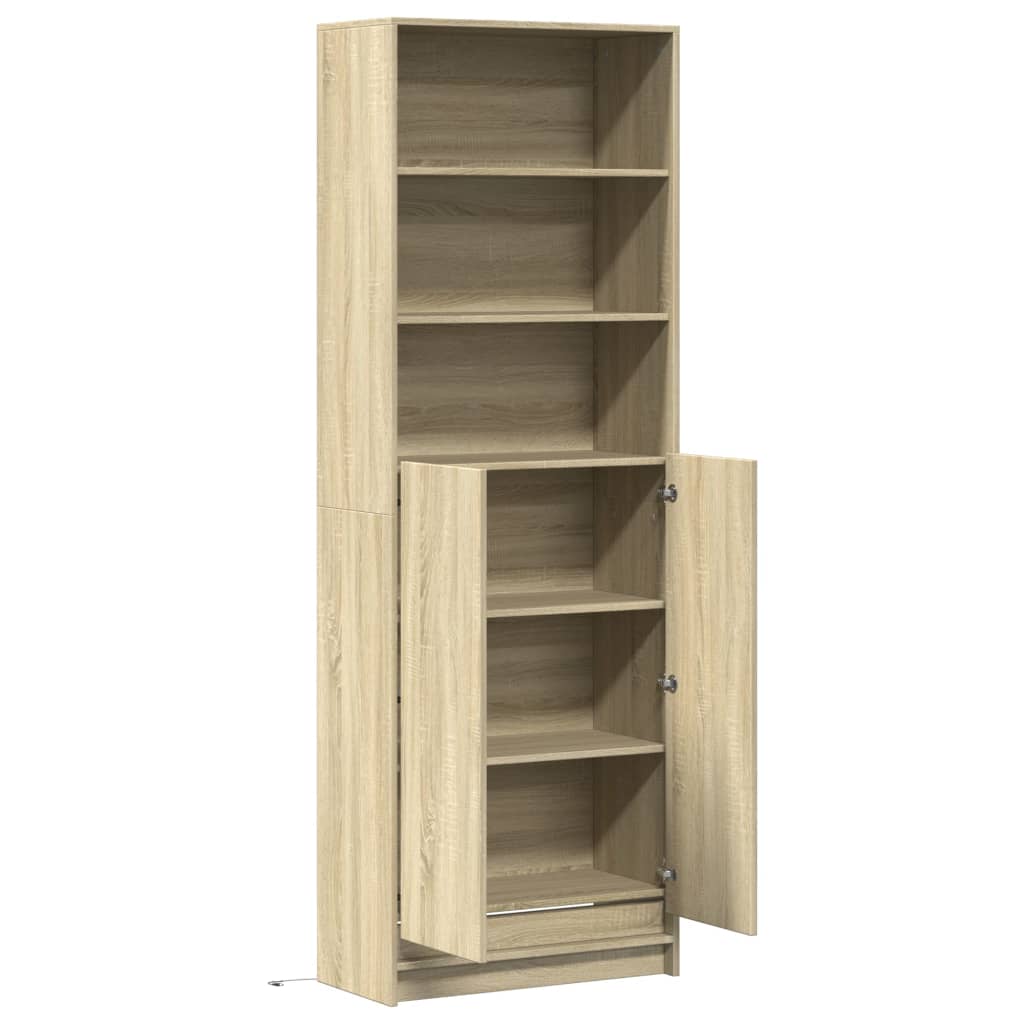 Buffet haut LED chêne sonoma 69x32,5x200 cm bois d’ingénierie - XIOS