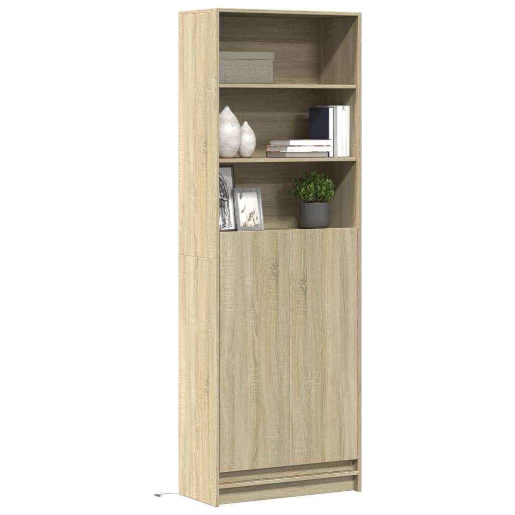 Buffet haut LED chêne sonoma 69x32,5x200 cm bois d’ingénierie - XIOS