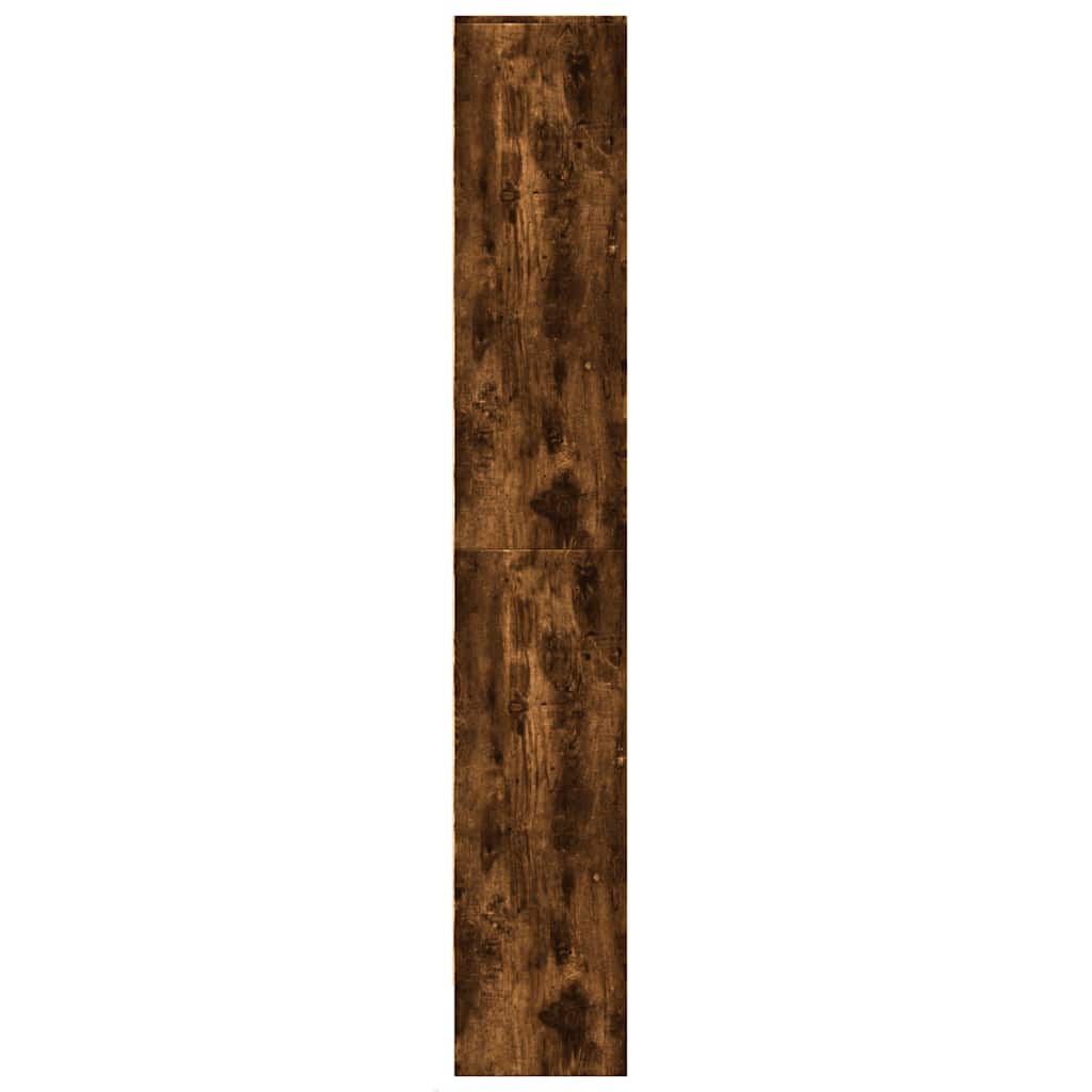 Buffet haut avec LED chêne fumé 69x32,5x200cm bois d’ingénierie - XIOS