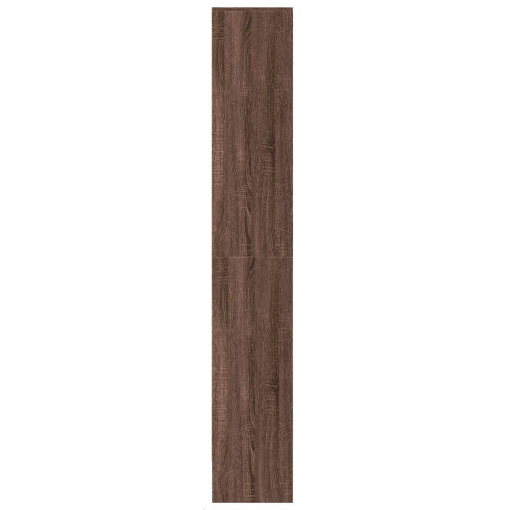 Buffet haut avec LED chêne marron 69x32,5x200cm bois ingénierie - XIOS