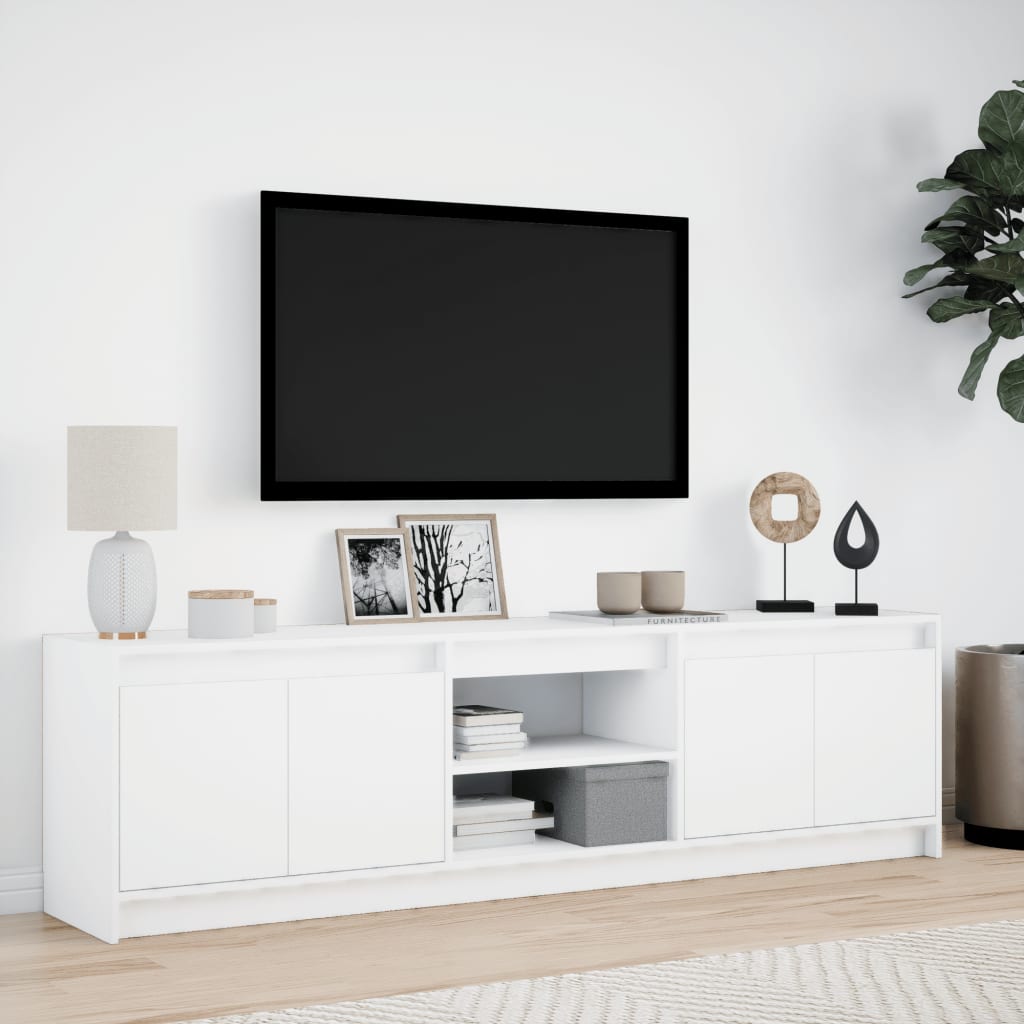 Meuble TV avec LED blanc 180x34x50 cm bois d'ingénierie - XIOS