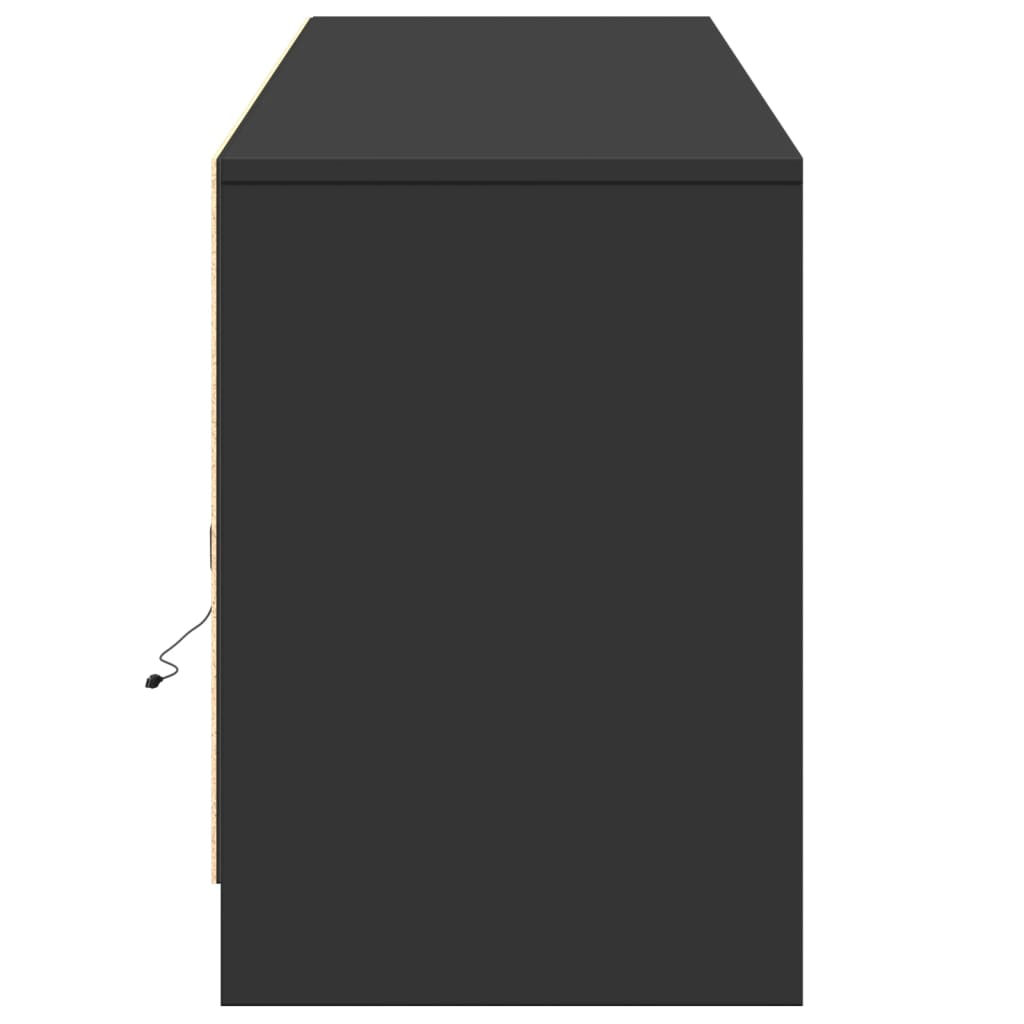 Meuble TV avec LED noir 180x34x50 cm bois d'ingénierie - XIOS