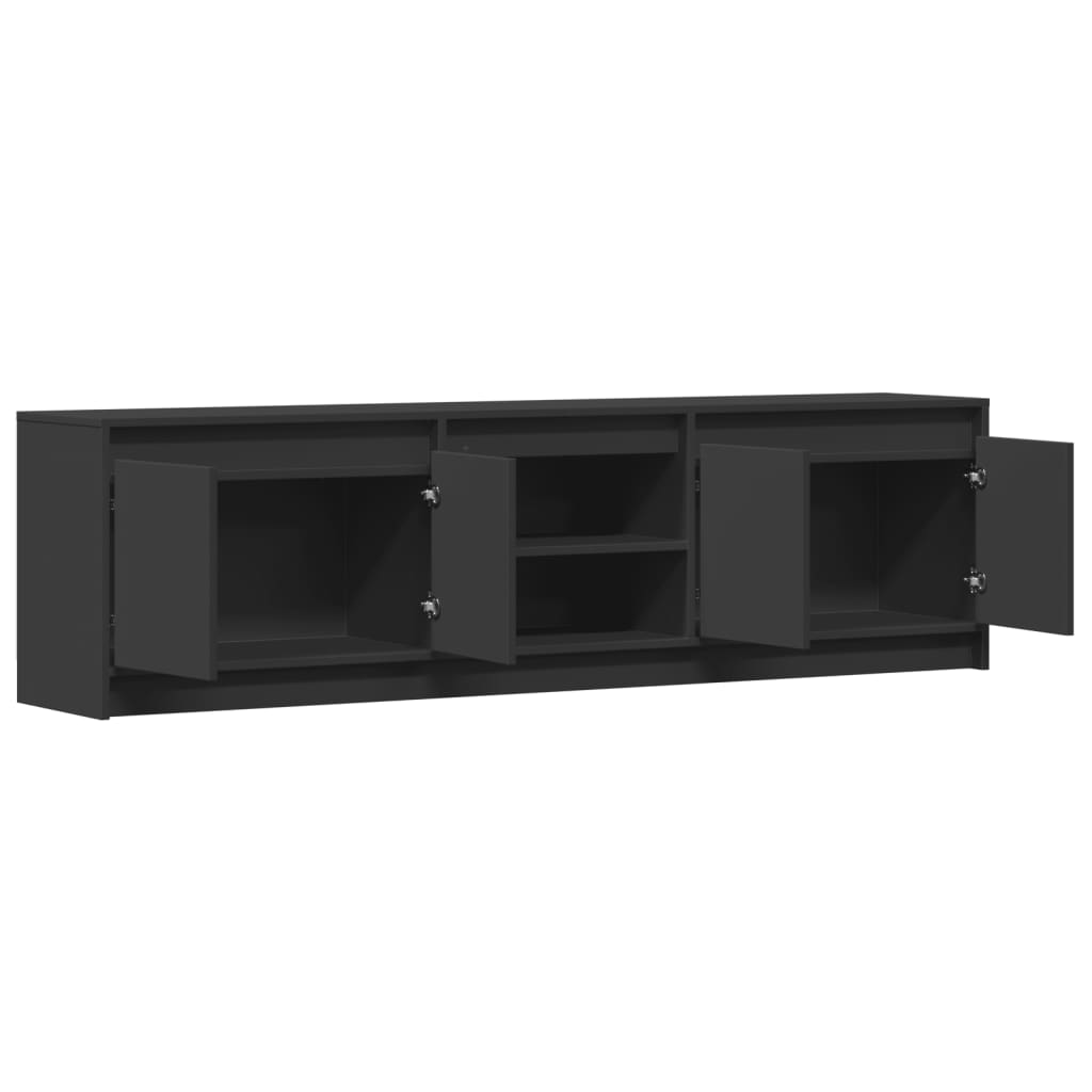 Meuble TV avec LED noir 180x34x50 cm bois d'ingénierie - XIOS