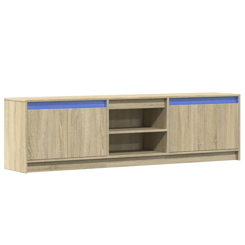 Meuble TV avec LED chêne sonoma 180x34x50 cm bois d'ingénierie - XIOS