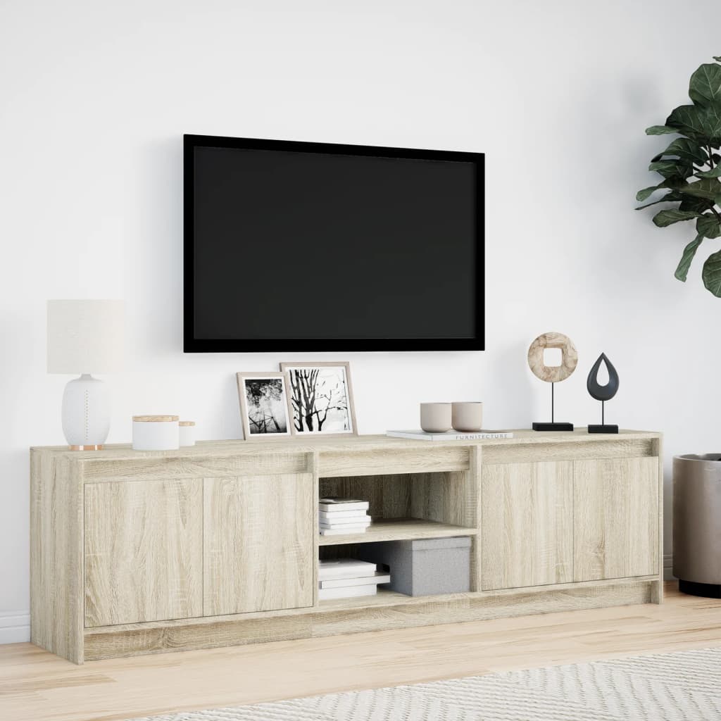 Meuble TV avec LED chêne sonoma 180x34x50 cm bois d'ingénierie - XIOS