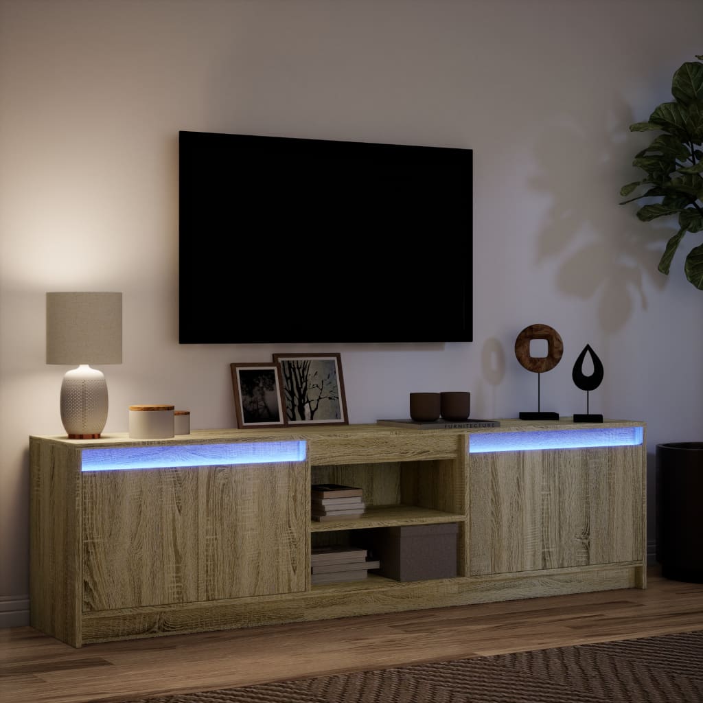 Meuble TV avec LED chêne sonoma 180x34x50 cm bois d'ingénierie - XIOS