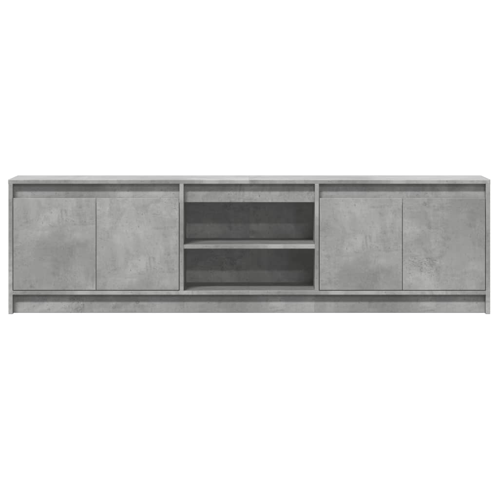 Meuble TV avec LED gris béton 180x34x50 cm bois d'ingénierie - XIOS