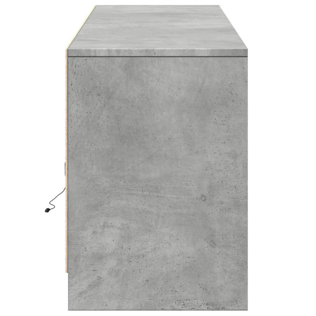 Meuble TV avec LED gris béton 180x34x50 cm bois d'ingénierie - XIOS