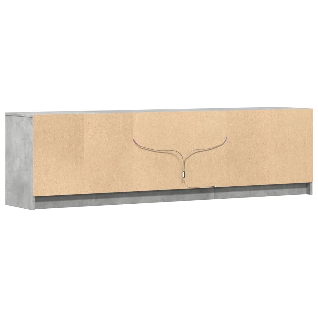 Meuble TV avec LED gris béton 180x34x50 cm bois d'ingénierie - XIOS