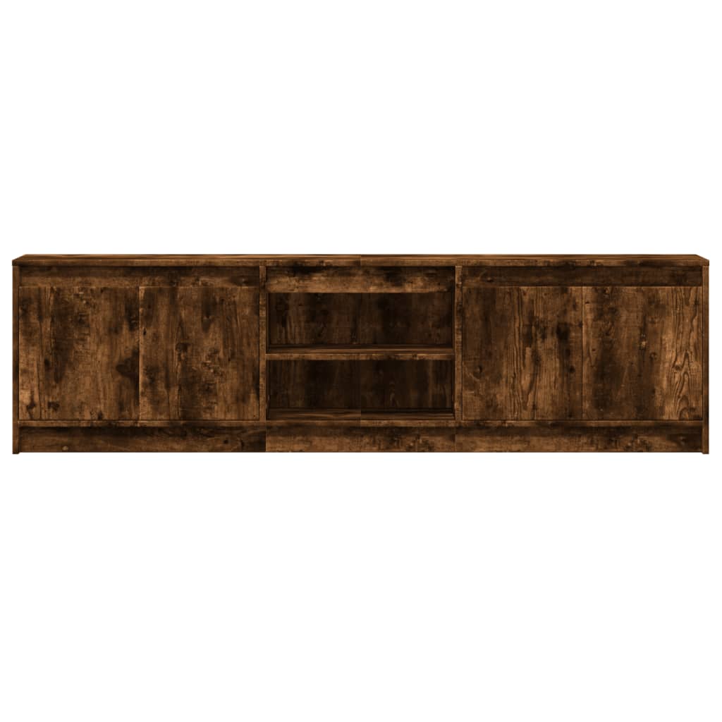 Meuble TV avec LED chêne fumé 180x34x50 cm bois d'ingénierie - XIOS