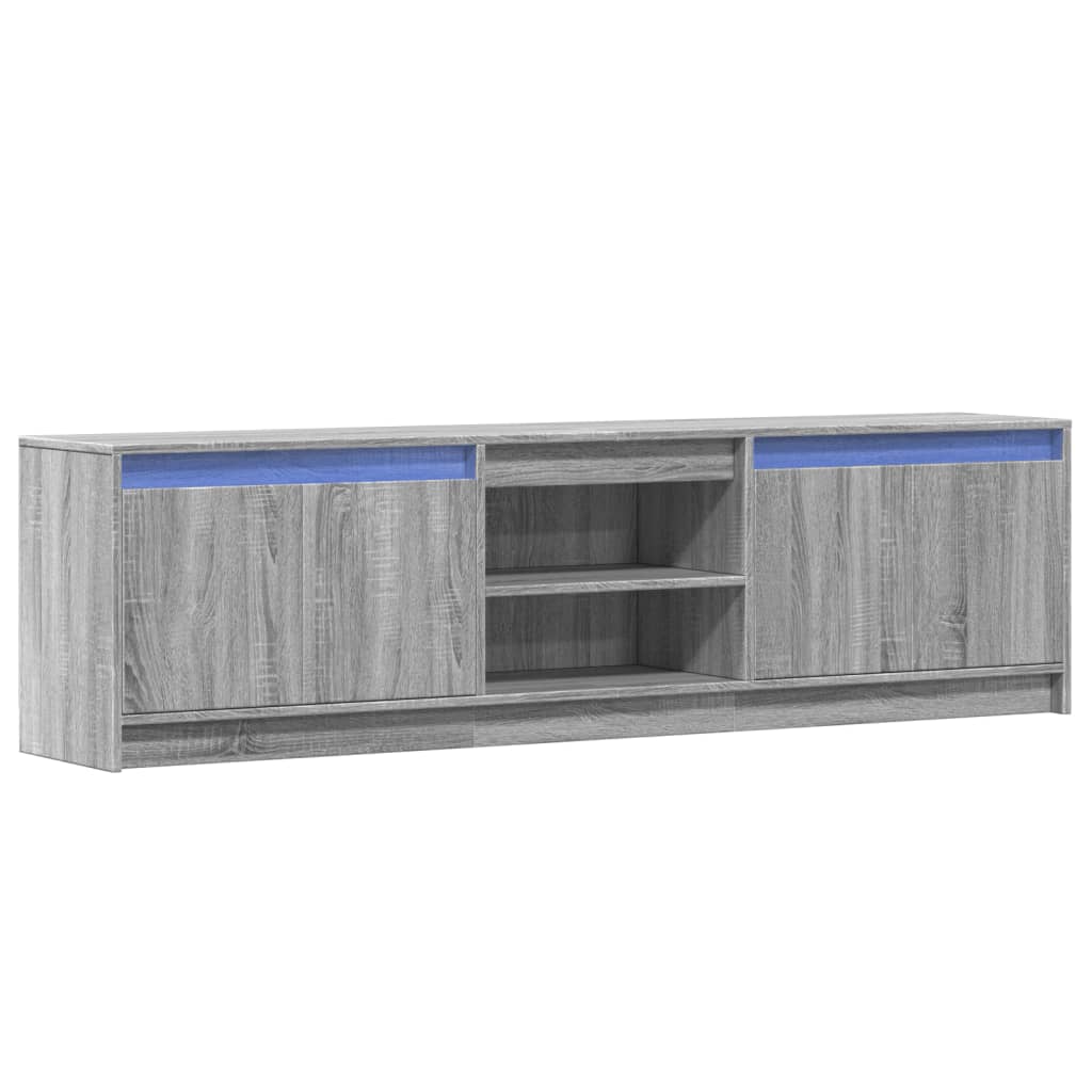 Meuble TV avec LED sonoma gris 180x34x50 cm bois d'ingénierie - XIOS