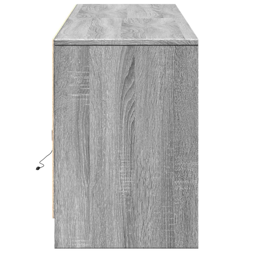 Meuble TV avec LED sonoma gris 180x34x50 cm bois d'ingénierie - XIOS