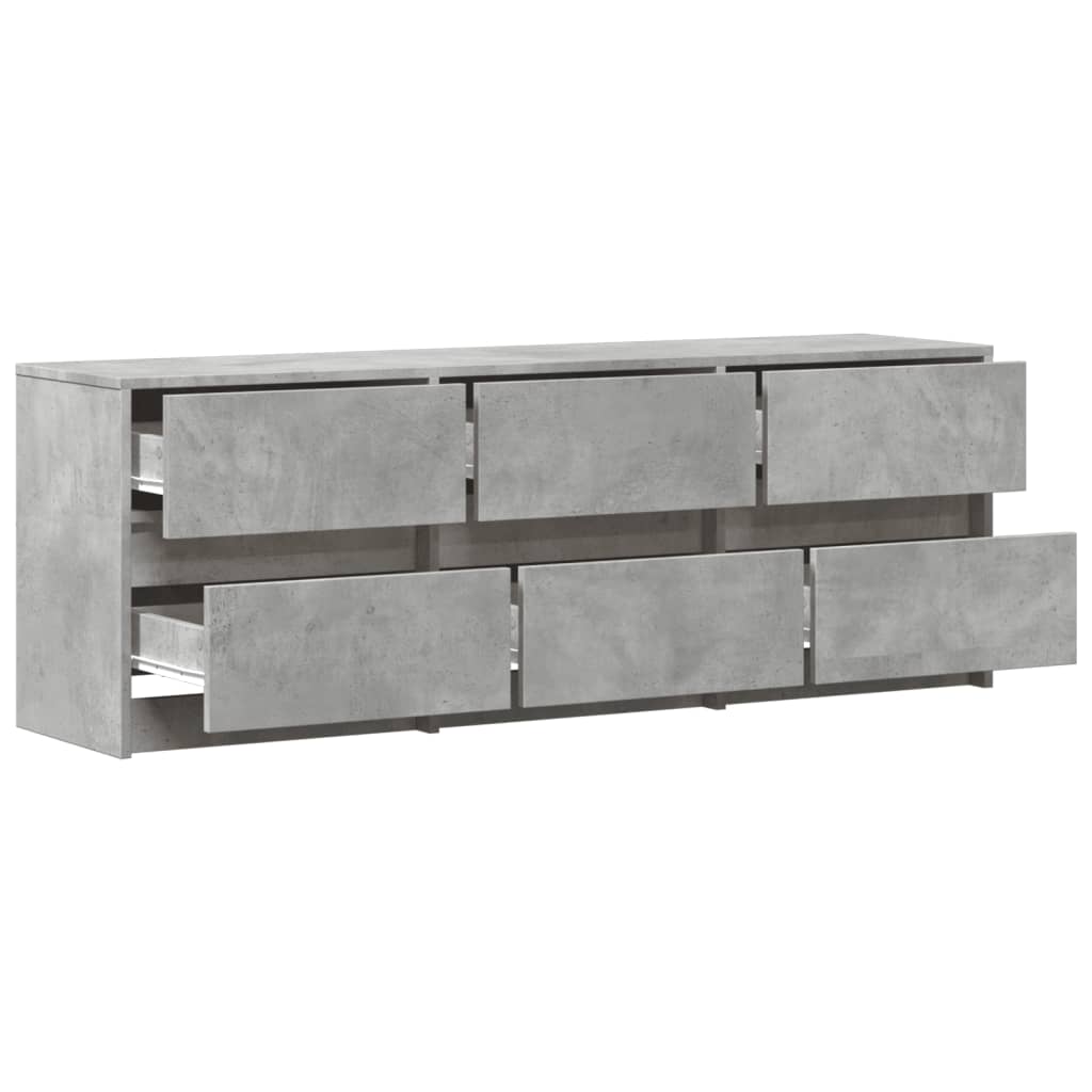 Meuble TV avec LED gris béton 140x34x50 cm bois d'ingénierie Meubles TV vidaXL   