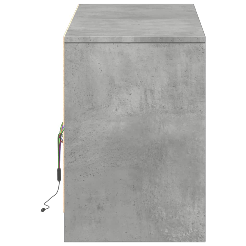 Meuble TV avec LED gris béton 140x34x50 cm bois d'ingénierie Meubles TV vidaXL   