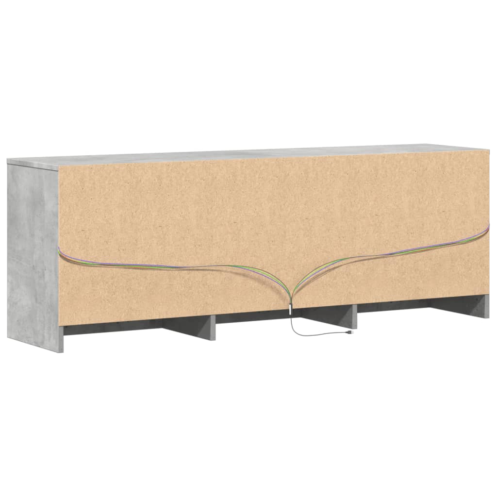 Meuble TV avec LED gris béton 140x34x50 cm bois d'ingénierie Meubles TV vidaXL   