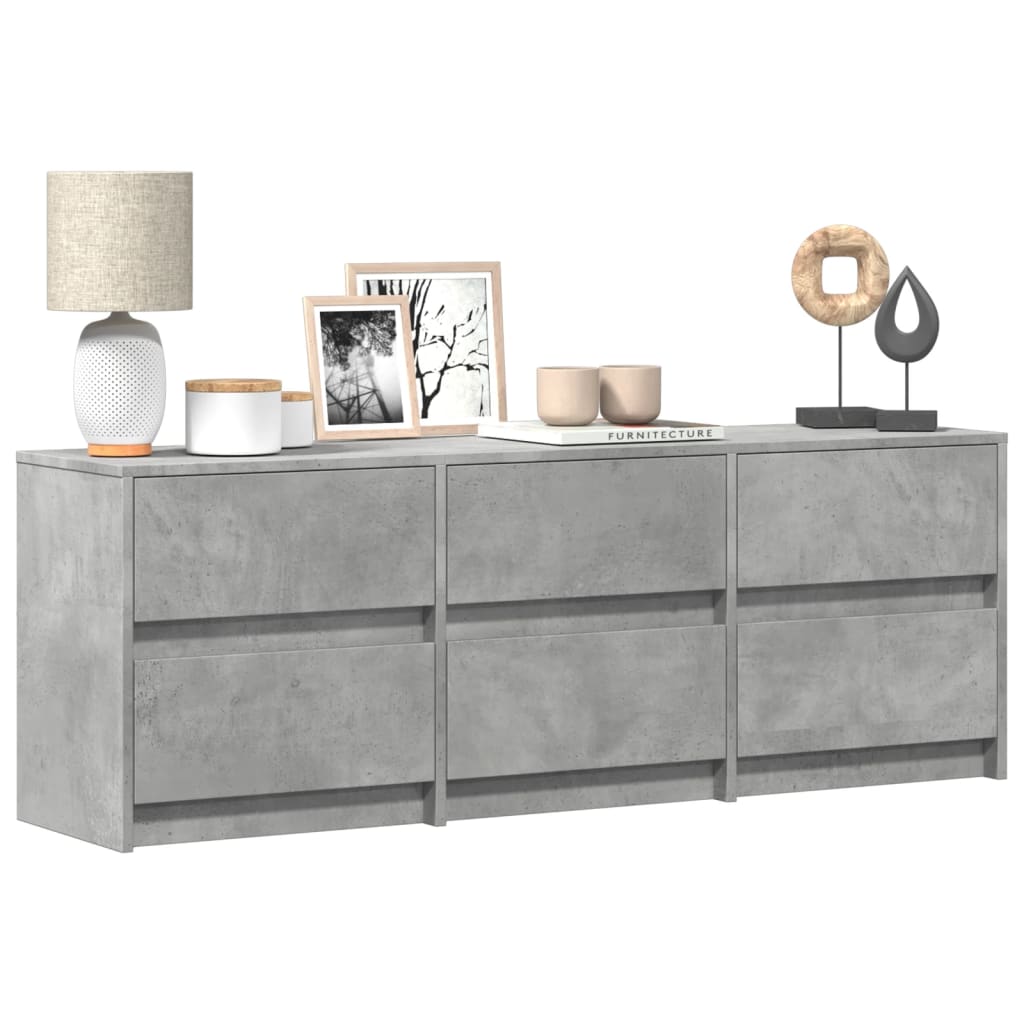 Meuble TV avec LED gris béton 140x34x50 cm bois d'ingénierie Meubles TV vidaXL   