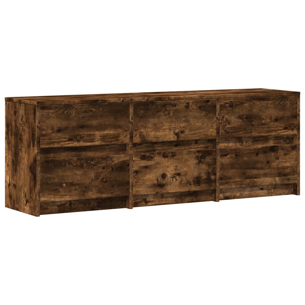Meuble TV avec LED chêne fumé 140x34x50 cm bois d'ingénierie - XIOS