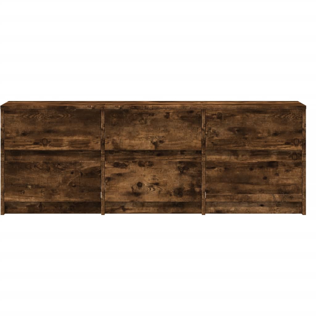 Meuble TV avec LED chêne fumé 140x34x50 cm bois d'ingénierie - XIOS