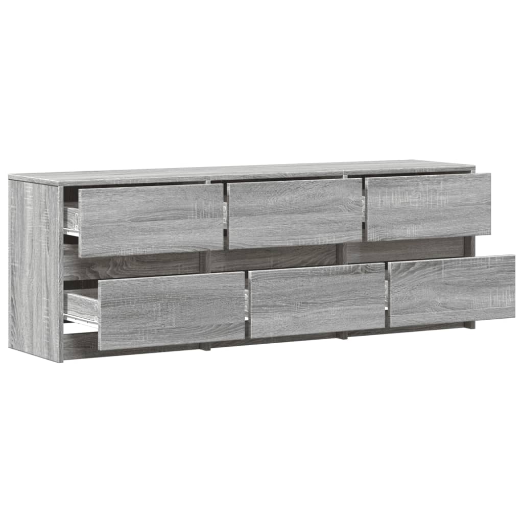 Meuble TV avec LED sonoma gris 140x34x50 cm bois d'ingénierie - XIOS